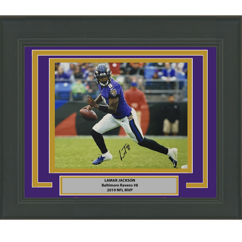 FRAMED Autographed/Signed LAMAR JACKSON Baltimore Ravens 11x14 Football Photo JS