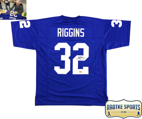 John Riggins Signed Kansas Blue Custom Jersey