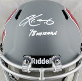 Kyler Murray Autographed Oklahoma F/S AMP Speed Helmet w/ 18 HT - Beckett Auth