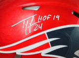 Ty Law Autographed Patriots F/S Flash Speed Authentic Helmet w/2 Insc.-BAW Holo