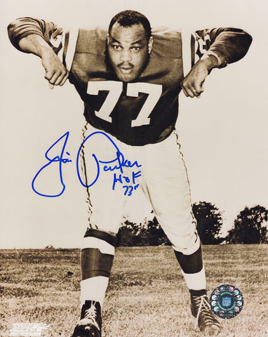 Jim Parker Signed Colts B&W Pose 8x10 Photo w/HOF'73 - (SCHWARTZ COA)