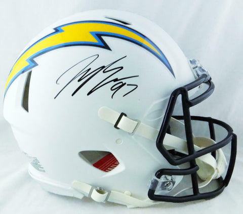 Joey Bosa Autographed LA Chargers F/S Flat White Authentic Helmet-Beckett W Auth