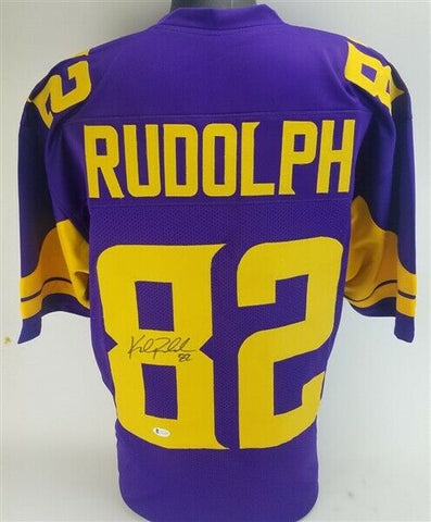 Kyle Rudolph Signed Vikings Color Rush Jersey (Beckett COA) Minnesota All Pro TE