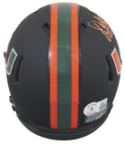 Miami Warren Sapp "The U" Signed 2017 Nights Alt Black Speed Mini Helmet BAS Wit