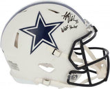 Leighton Vander Esch Dallas Cowboys Signed Flat White Authentic Helmet & Insc