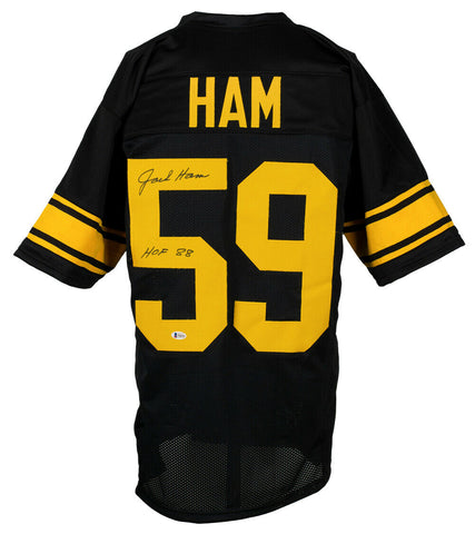 Jack Ham Signed Custom Black & Yellow Pro Style Football Jersey HOF 88 BAS