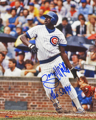 Gary Matthews Signed Chicago Cubs Swinging 8x10 Photo w/The Sarge - (SS COA)
