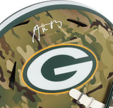 Aaron Rodgers Packers Signed Riddell Camo Alternate Speed Helmet
