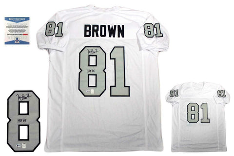 Tim Brown Autographed SIGNED Jersey - Throwback - Beckett Authentic