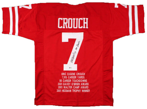 ERIC CROUCH AUTOGRAPHED NEBRASKA CORNHUSKERS #7 RED STAT JERSEY BECKETT