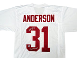 ALABAMA WILL ANDERSON AUTOGRAPHED WHITE JERSEY TERMINATOR BECKETT WITNESS 209475