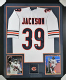 EDDIE JACKSON (Bears white TOWER) Signed Autographed Framed Jersey JSA
