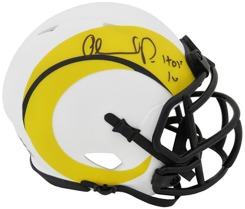 Orlando Pace Signed Rams Lunar Eclipse Riddell Mini Helmet w/HOF'16 - (SS COA)
