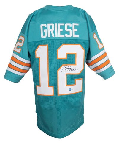 Bob Griese Signed Custom Teal Pro Style Football Jersey BAS ITP