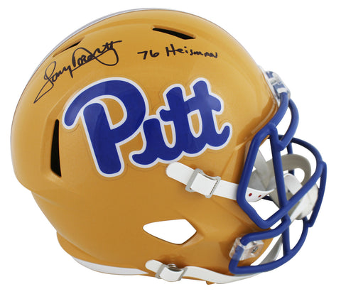 Pittsburgh Tony Dorsett 76 Heisman Signed Yellow Full Size Speed Rep Helmet BAS