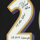 Frmd Ed Reed Ravens Signed Black M&N Replica Jersey & SB Season Inscs - 20/20