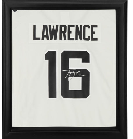 Trevor Lawrence Jaguars Framed Signed White Nike Game Jersey Shadowbox