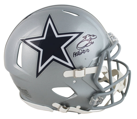Cowboys Emmitt Smith "HOF 2010" Signed Full Size Speed Proline Helmet BAS Wit