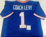 Marv Levy Signed Bills Jersey Inscribed "HOF '01" (PSA COA) 4xSuper Bowl Coach