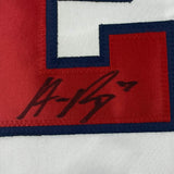 Framed Autographed/Signed Austin Riley 33x42 Atlanta White Jersey Beckett COA