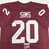 Autographed/Signed Billy Sims 78 Heisman Oklahoma Maroon College Jersey JSA COA