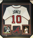 Chipper Jones Signed Atlanta Braves 36"x 39" Framed Signed Jersey (JSA COA)