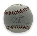 Dustin Pedroia Signed Autographed Engraved OMLB Baseball #20/500 PSA/DNA