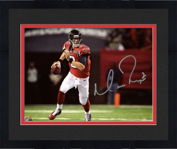 Framed Matt Ryan Atlanta Falcons Autographed 8" x 10" Red Scramble Photograph