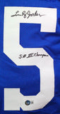 Lee Roy Jordan Autographed Blue Pro Style Jersey w/ White Num- Beckett W *Black