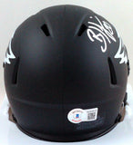 Brian Dawkins Autographed Eagles Eclipse Speed Mini Helmet- Beckett W *Silver