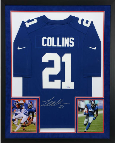 Landon Collins Giants SM Dlx Framed Auto Nike Blue Game Jersey - Fanatics