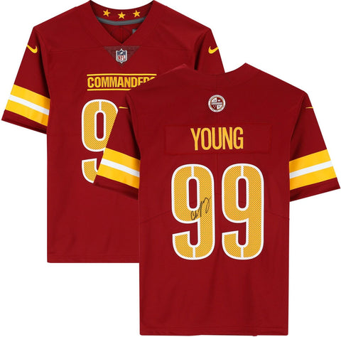 Chase Young Washington Commanders Autographed Burgundy Nike Limited Jersey