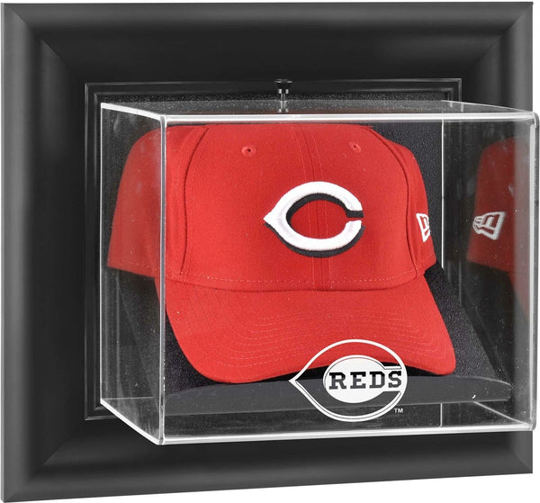 Cincinnati Reds Black Framed Wall- Logo Cap Display Case-Fanatics