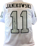 Sebastian Janikowski Autographed White Color Rush Pro Style Jersey- BA W Holo