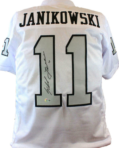 Sebastian Janikowski Autographed White Color Rush Pro Style Jersey- BA W Holo
