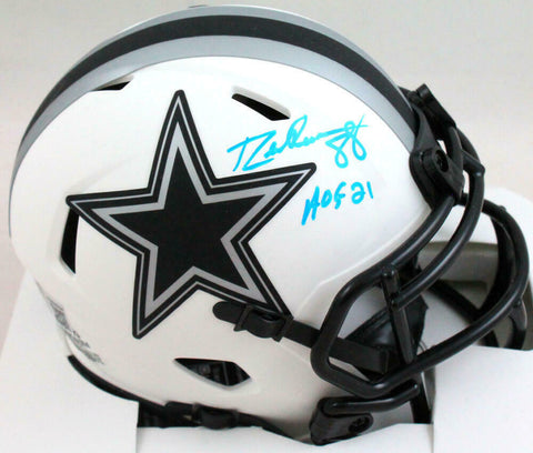 Drew Pearson Signed Cowboys Lunar Speed Mini Helmet w/ HOF- Beckett W Holo *Blue