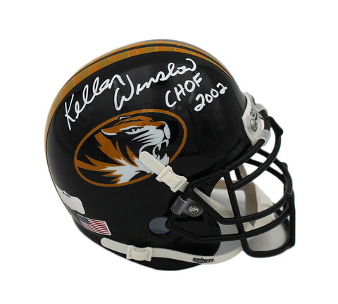 Kellen Winslow Signed Missouri Tigers Schutt Black NCAA Mini Helmet w/CHOF 2002
