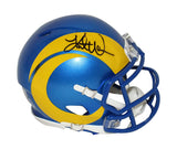 Kurt Warner Autographed/Signed Los Angeles Rams Speed Mini Helmet BAS 34240