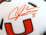 Andre Johnson Autographed Miami Hurricanes Lunar Speed Mini Helmet-JSA W *Orange