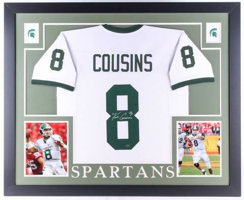 Kirk Cousins Signed Michigan State Spartans 35x43 Custom Framed Jersey (GTSM)