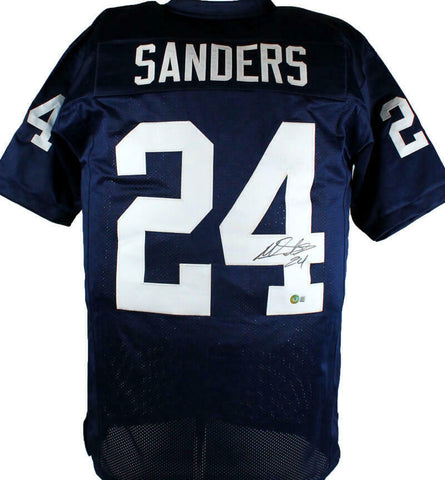 Miles Sanders Autographed Blue College Style Jersey-Beckett W Hologram *Black