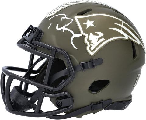 Tom Brady New England Patriots Signed Riddell 2022 Salute To Service Mini Helmet