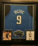 Nikola Vucevic Signed Orlando Magic 36"x 39" Framed Blue Jersey (CAS COA)