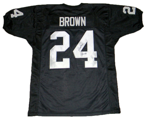 WILLIE BROWN AUTOGRAPHED SIGNED OAKLAND RAIDERS #24 BLACK JERSEY JSA