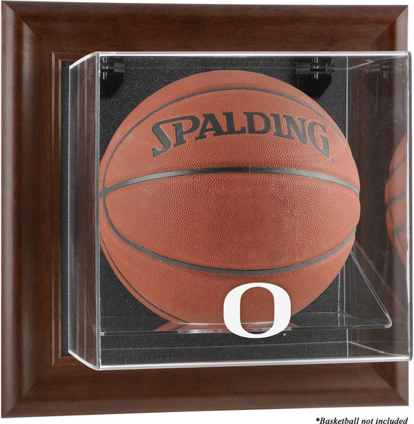 Oregon Ducks Brown Framed Wall-Mountable Basketball Display Case - Fanatics