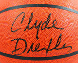 Clyde Drexler Autographed Wilson NBA Basketball - JSA Witnessed *Black