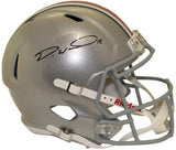 Denzel Ward Autographed Ohio State Buckeyes F/S Speed Helmet BAS 34756