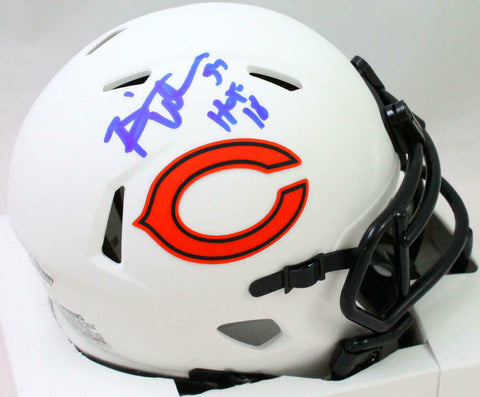Brian Urlacher Signed Chicago Bears Lunar Speed Mini Helmet w/ HOF- BA W *Blue
