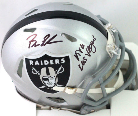 Bryan Edwards Signed Raiders Speed Mini Helmet w/ Viva Las Vegas-Beckett W *Blk