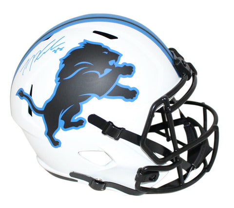 TJ Hockenson Signed Detroit Lions F/S Lunar Speed Helmet Beckett BAS 33540